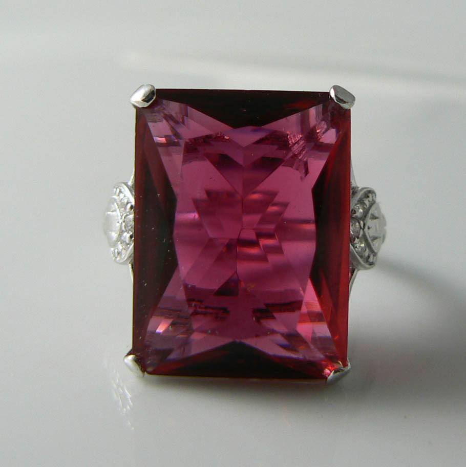 40ct Huge Red Ruby Solid Sterling Silver Estate Vintage Filigree Ring - Vintage Lane Jewelry