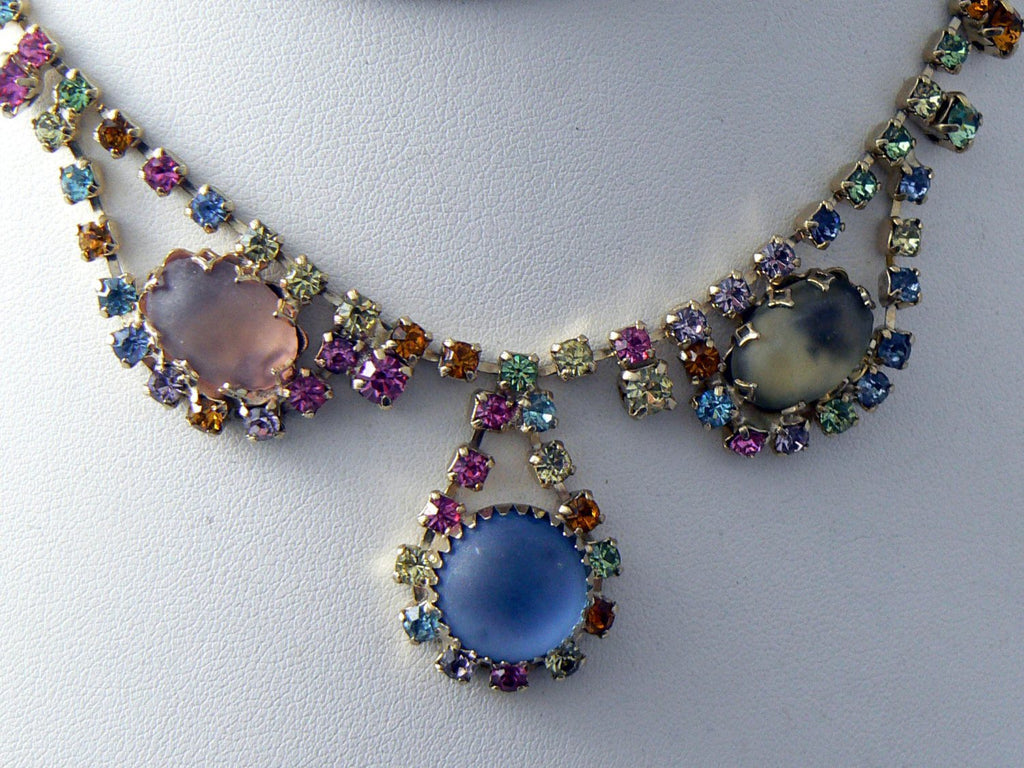 Juliana Style Soft Pastel Rhinestone Necklace