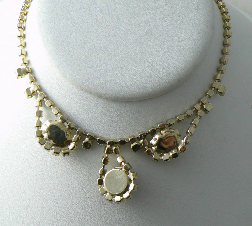 Juliana Style Soft Pastel Rhinestone Necklace - Vintage Lane Jewelry
