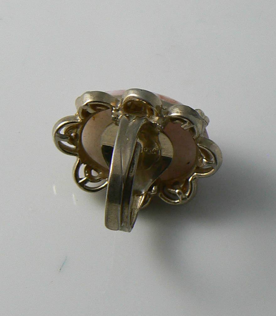 Vintage Hollycraft Huge Pink Cabochon Adjustable Ring - Vintage Lane Jewelry