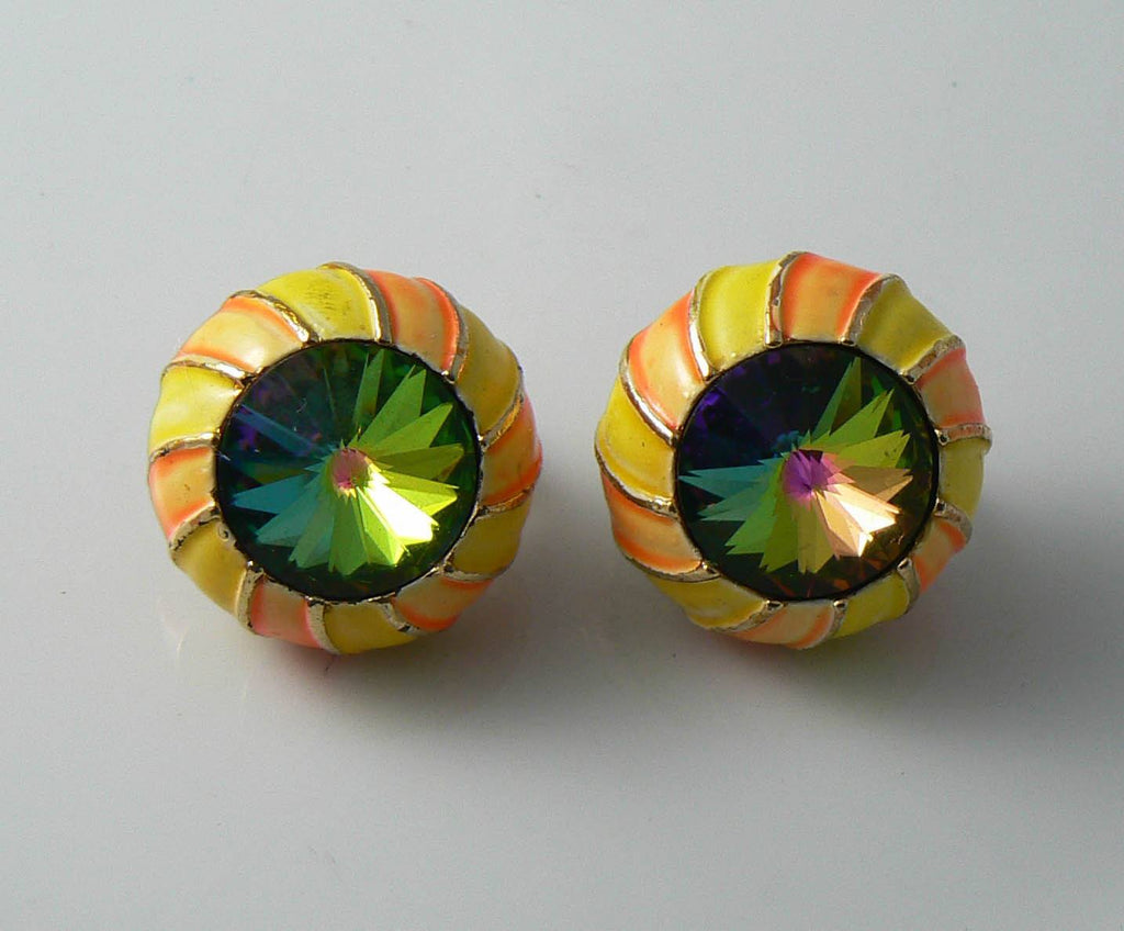 Vintage Designer Signed Vendome Clip On Earrings