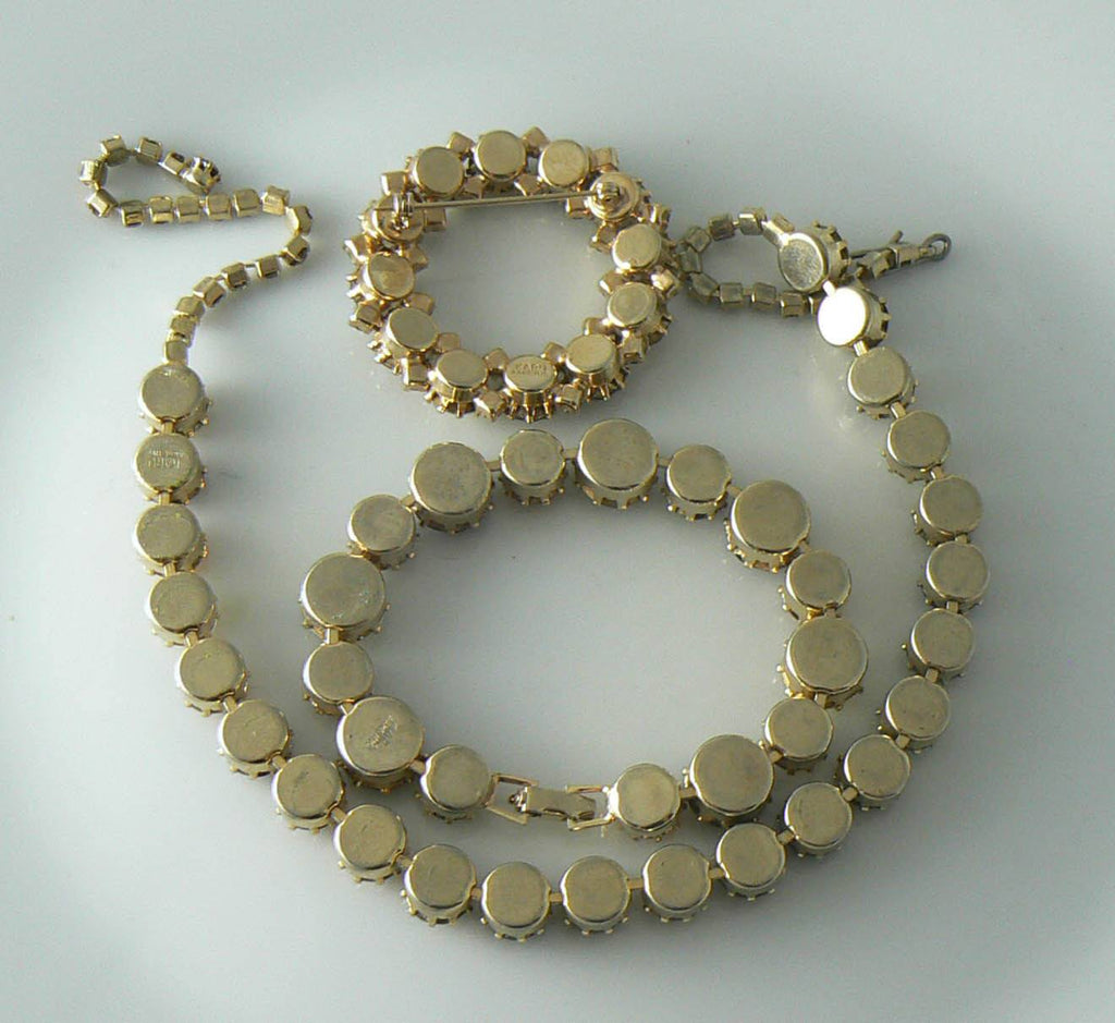 Vintage Karu Arke 3 Piece Prong Set Rhinestone Set - Vintage Lane Jewelry