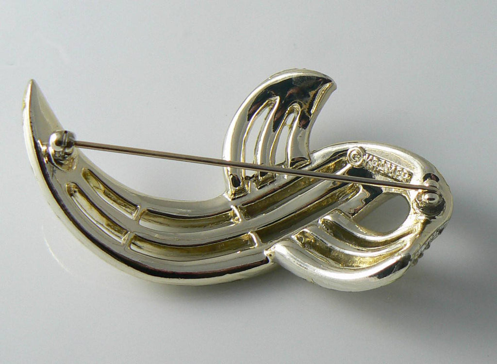 Vintage Kramer Rhinestone Baguette Brooch - Vintage Lane Jewelry