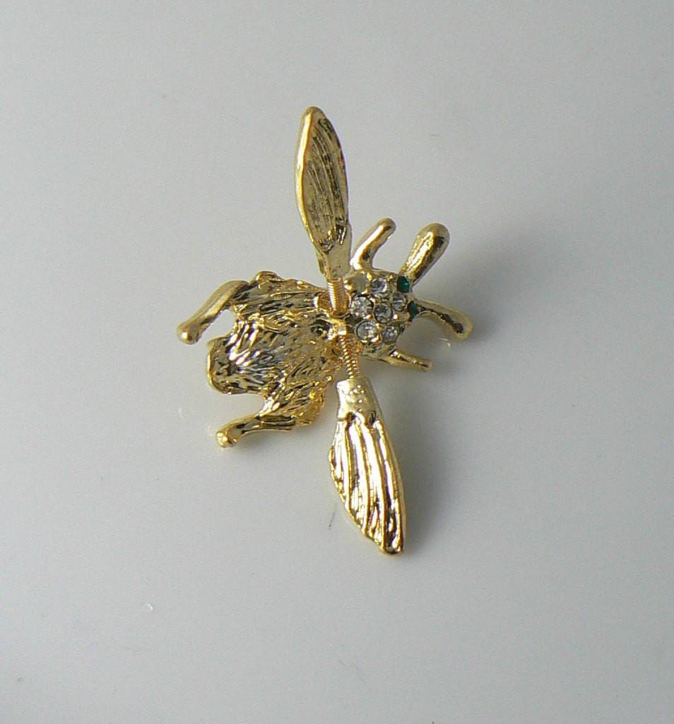 Vintage Gold Tone Trembler Bee