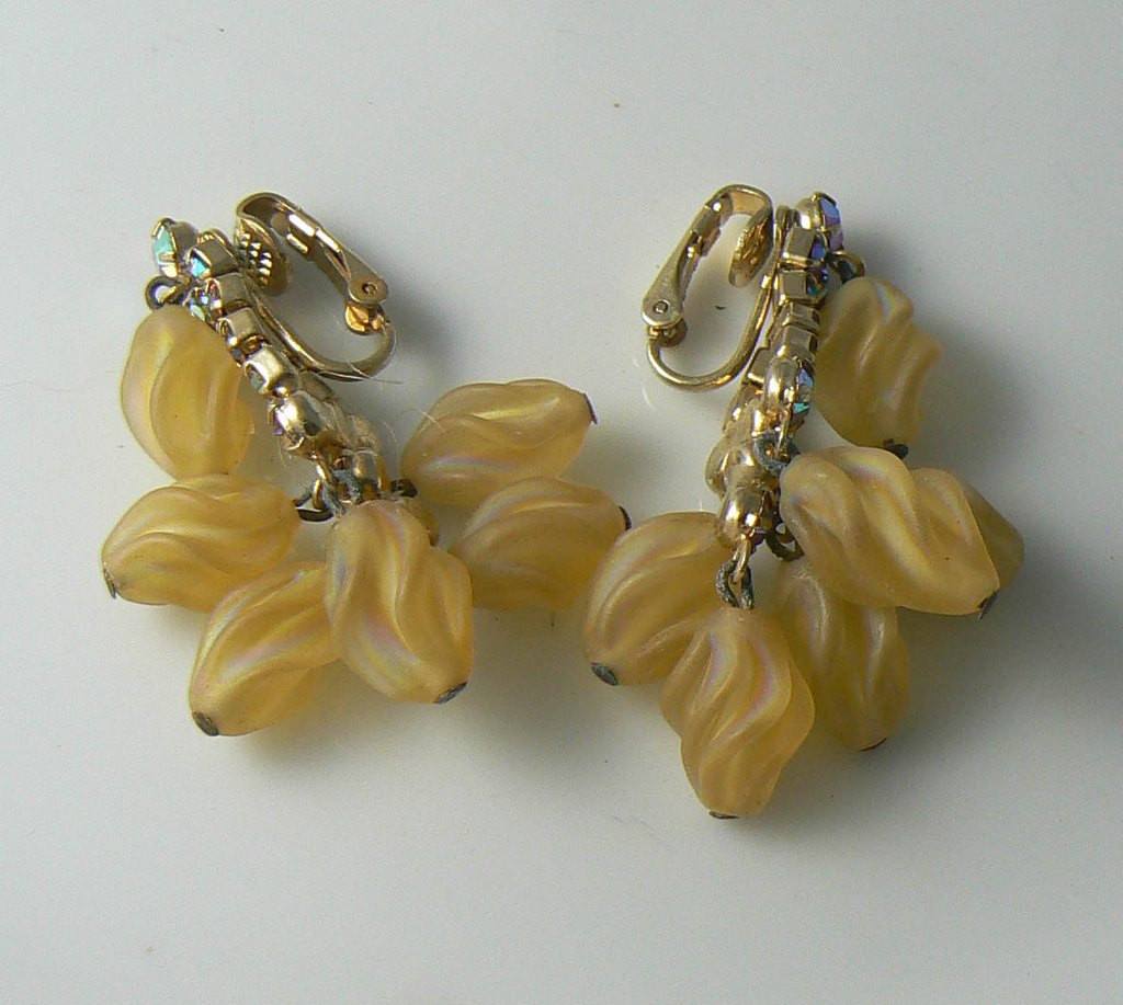 Juliana Ab Rhinestone Drippy Glass Bead Necklace Earrings Set - Vintage Lane Jewelry