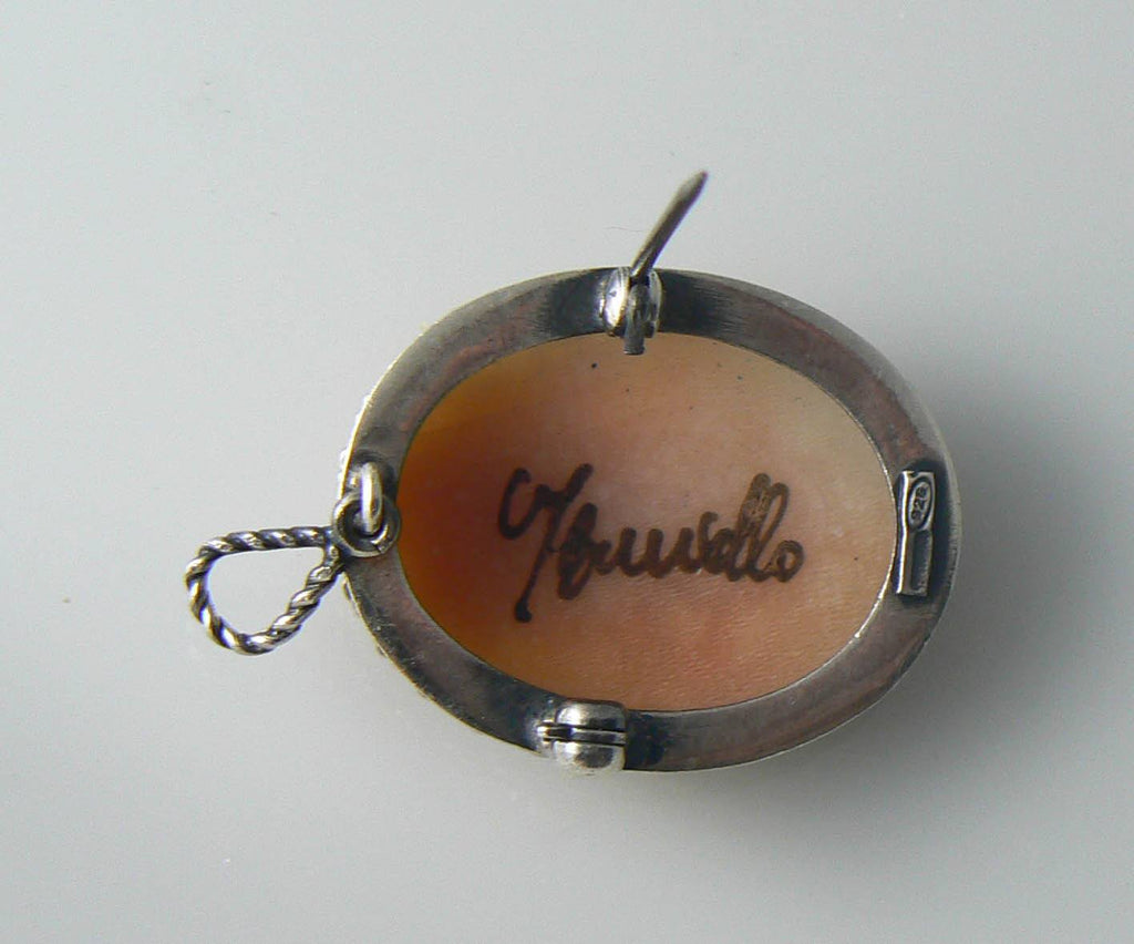 Vintage Itailian Signed Borriello Cameo Pin / Pendant - Vintage Lane Jewelry