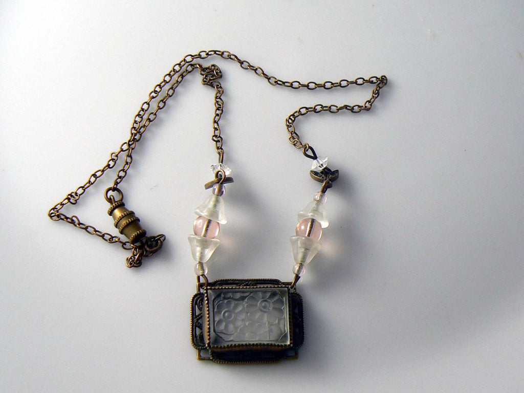 Antique camphor glass necklace