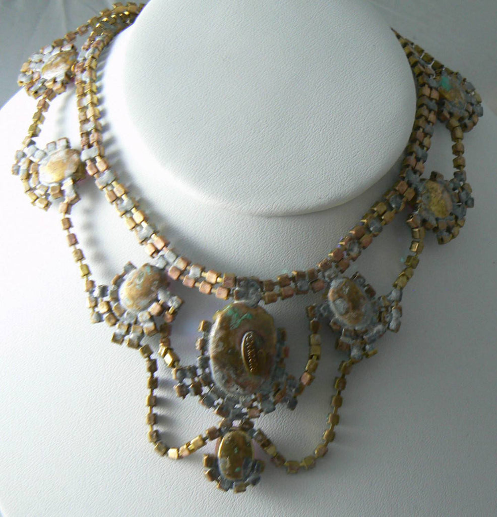 Signed Bijoux M.g. Czech Glass Necklace - Vintage Lane Jewelry