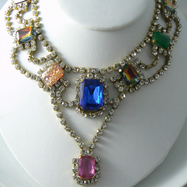 Handcrafted Vintage Czech Glass Necklace Signed Bijoux Mg