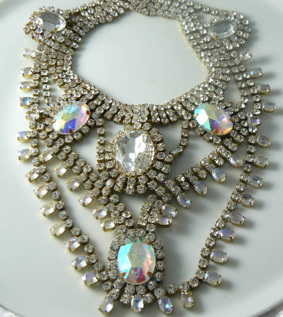 Czech glass clear rhinestone Necklace