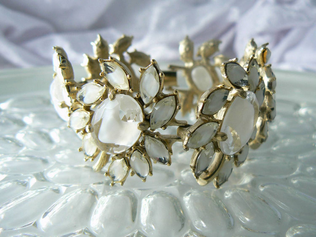 Vintage Ledo Givre Glass Bracelet - Vintage Lane Jewelry