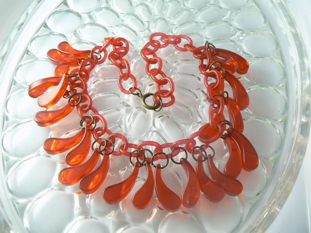 Vintage Art Deco Cherry Juice Bakelite Celluloid Necklace - Vintage Lane Jewelry