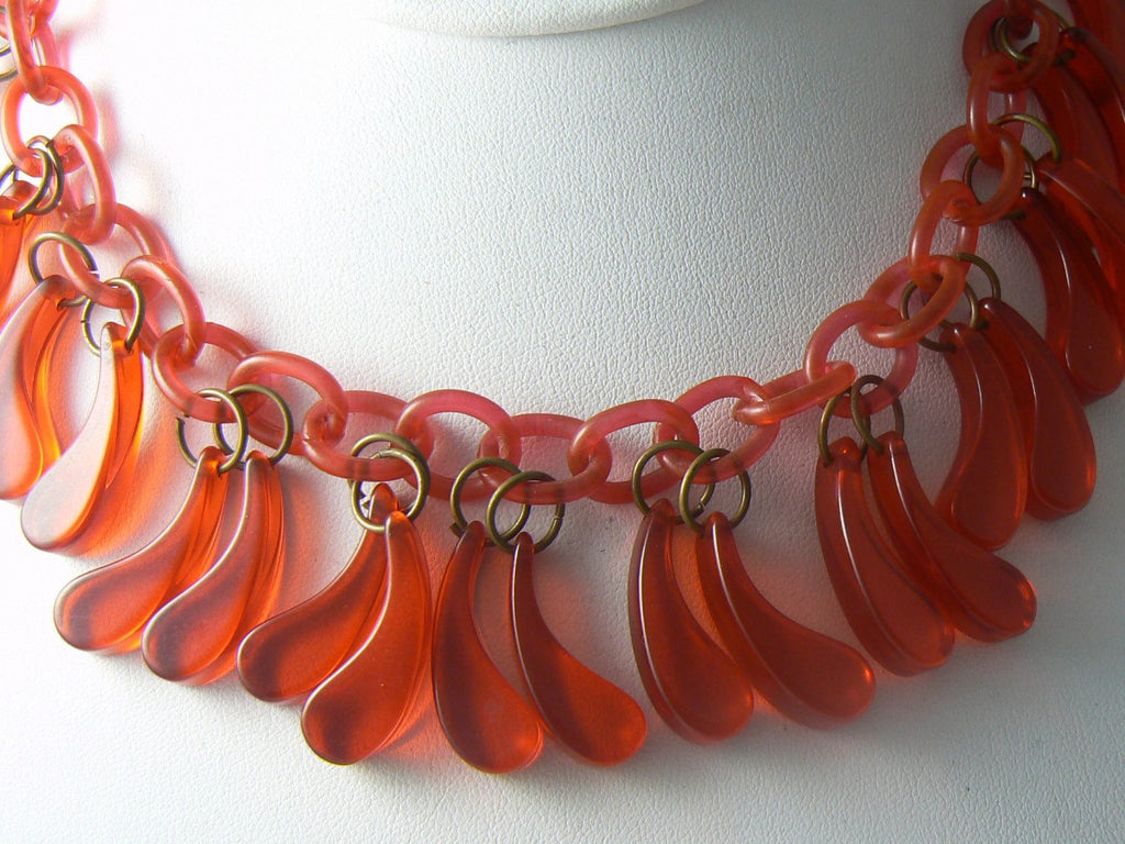Vintage Art Deco Cherry Juice Bakelite Celluloid Necklace