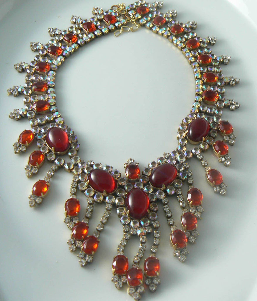 Husar D. Red Czech glass rhinestone Necklace