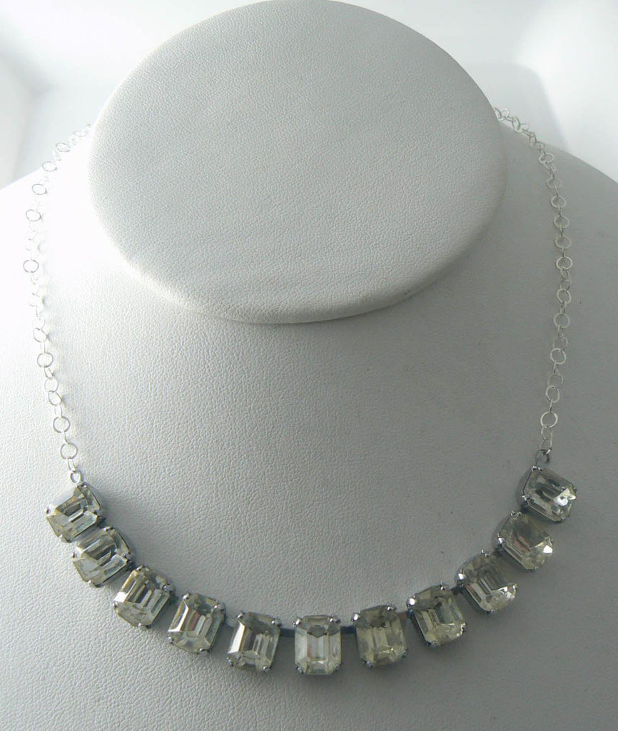 Sterling Rhinestone Chrome Necklace