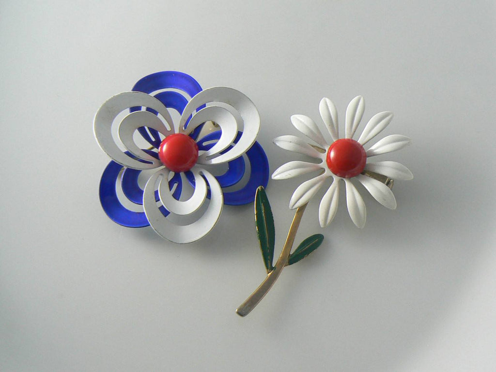 Red, White And Blue Enamel Daisies