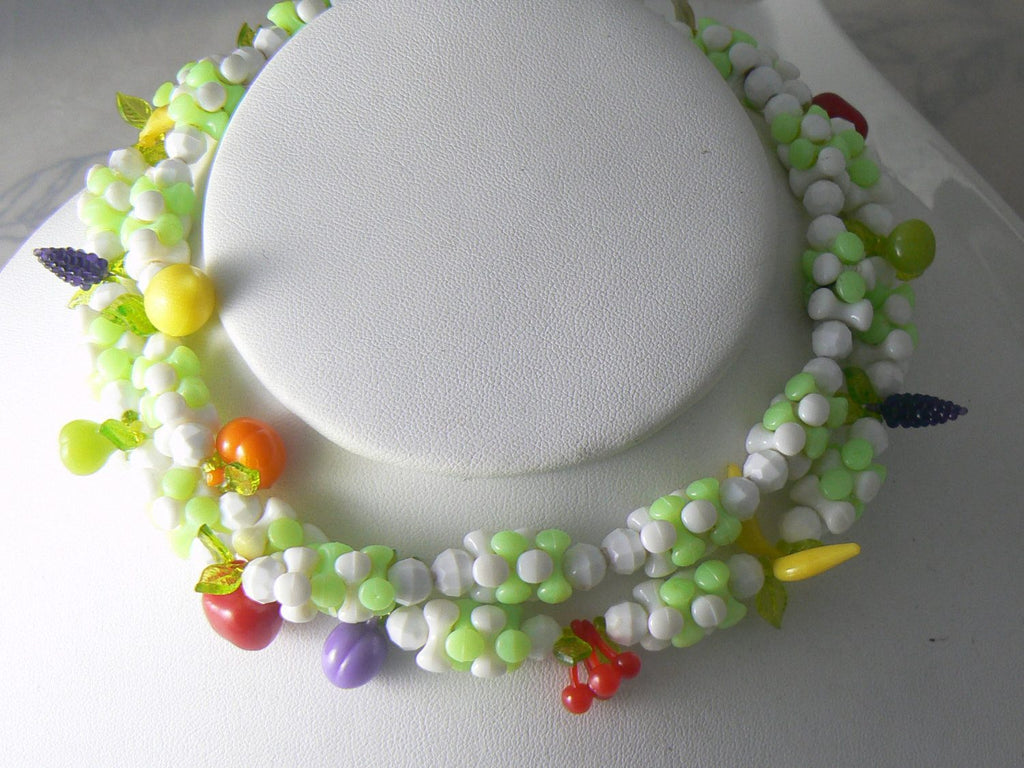 Vintage Celluloid Fruit Salad Necklace