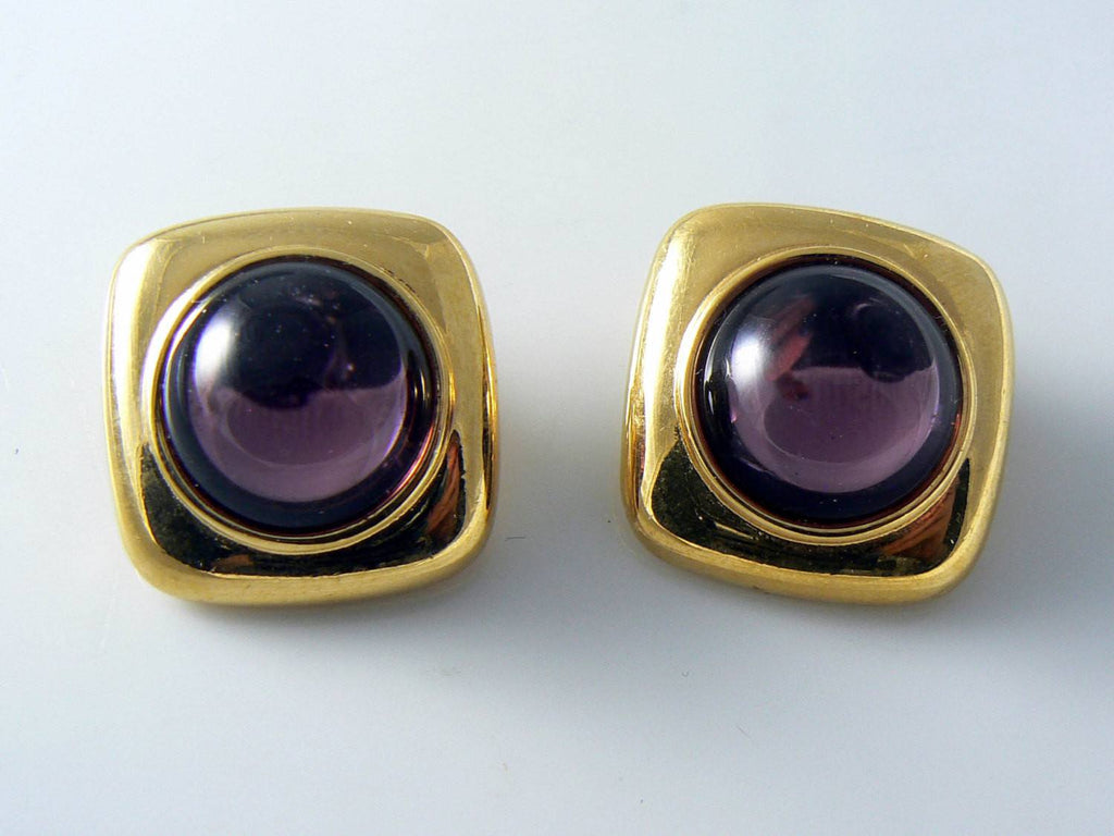 Vintage Purple Geometric Monet Earrings