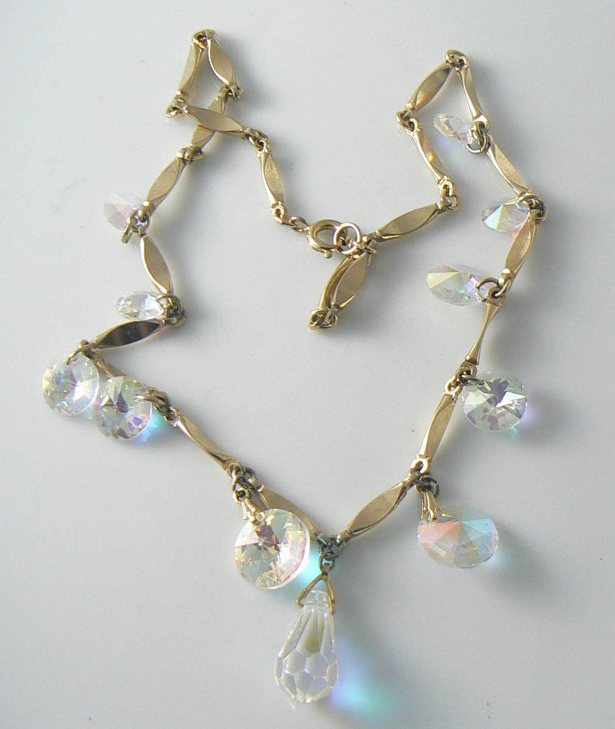 Vintage Raindrop Crystal Borealis Necklace - Vintage Lane Jewelry