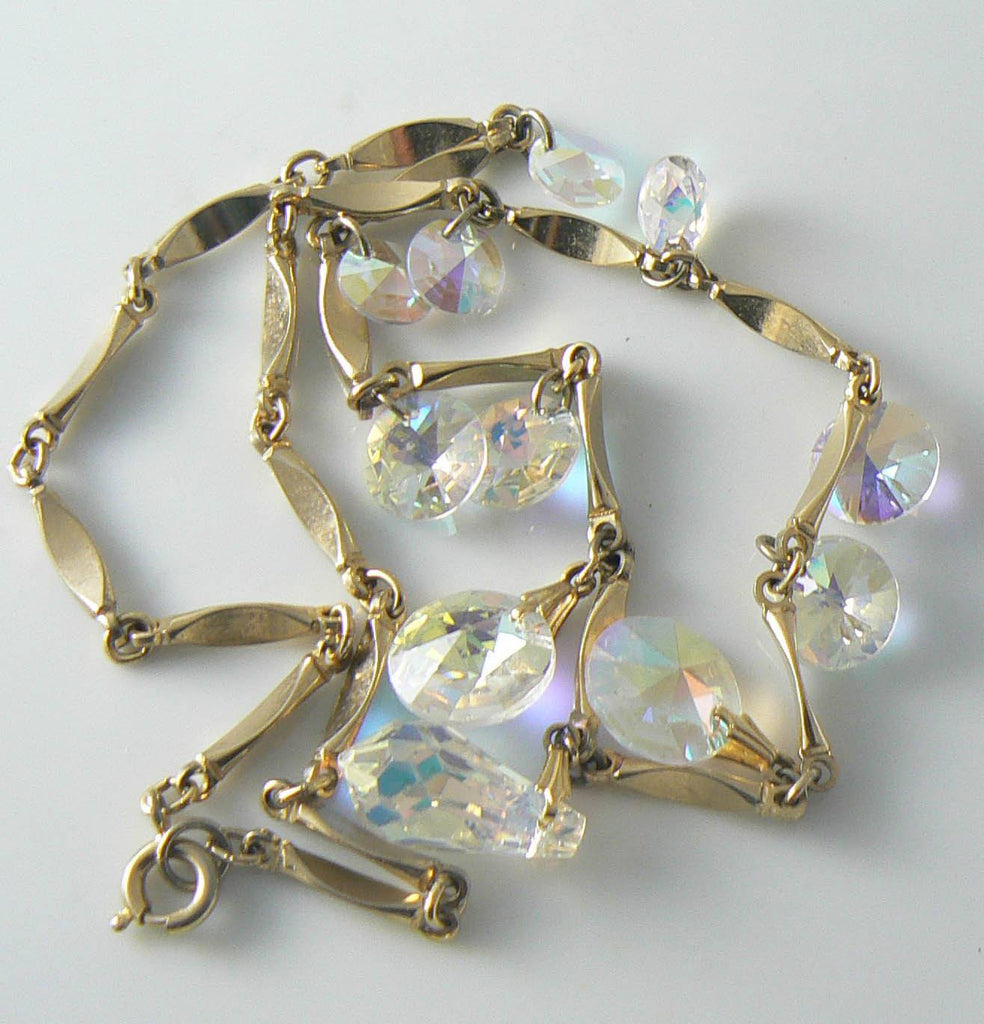 Vintage Raindrop Crystal Borealis Necklace - Vintage Lane Jewelry