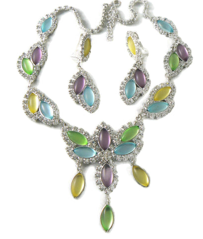 Colorful Glass Briolette Necklace and Earrings