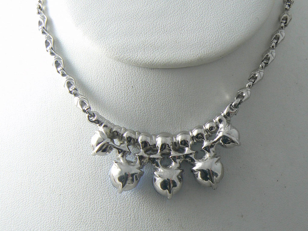 Pretty Vintage Bogoff Blue Rhinestone Necklace - Vintage Lane Jewelry