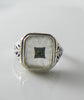 Beautiful Art Deco Sterling Silver Camphor Glass Peridot Ring - Vintage Lane Jewelry
