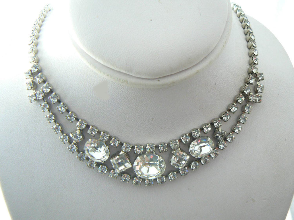 Signed La-rel Vintage Crystal Rhinestone Necklace