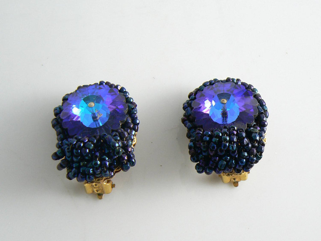 Vintage Early Miriam Haskell Watermelon Margarita Glass Bead Earrings