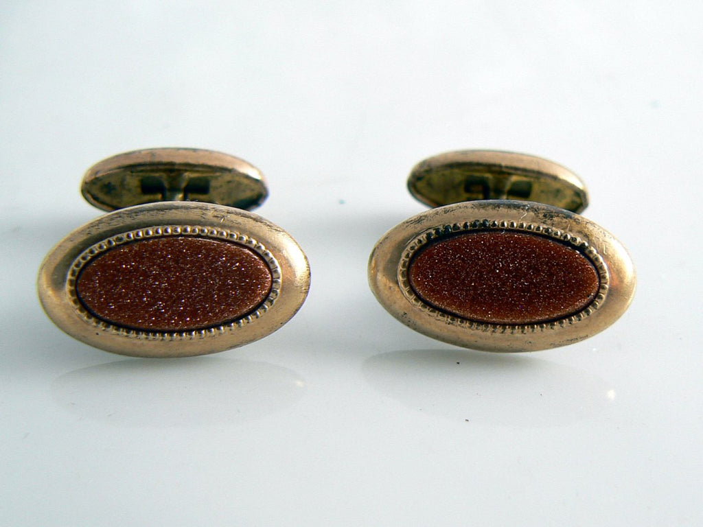Victorian Goldstone Antique Cufflinks.