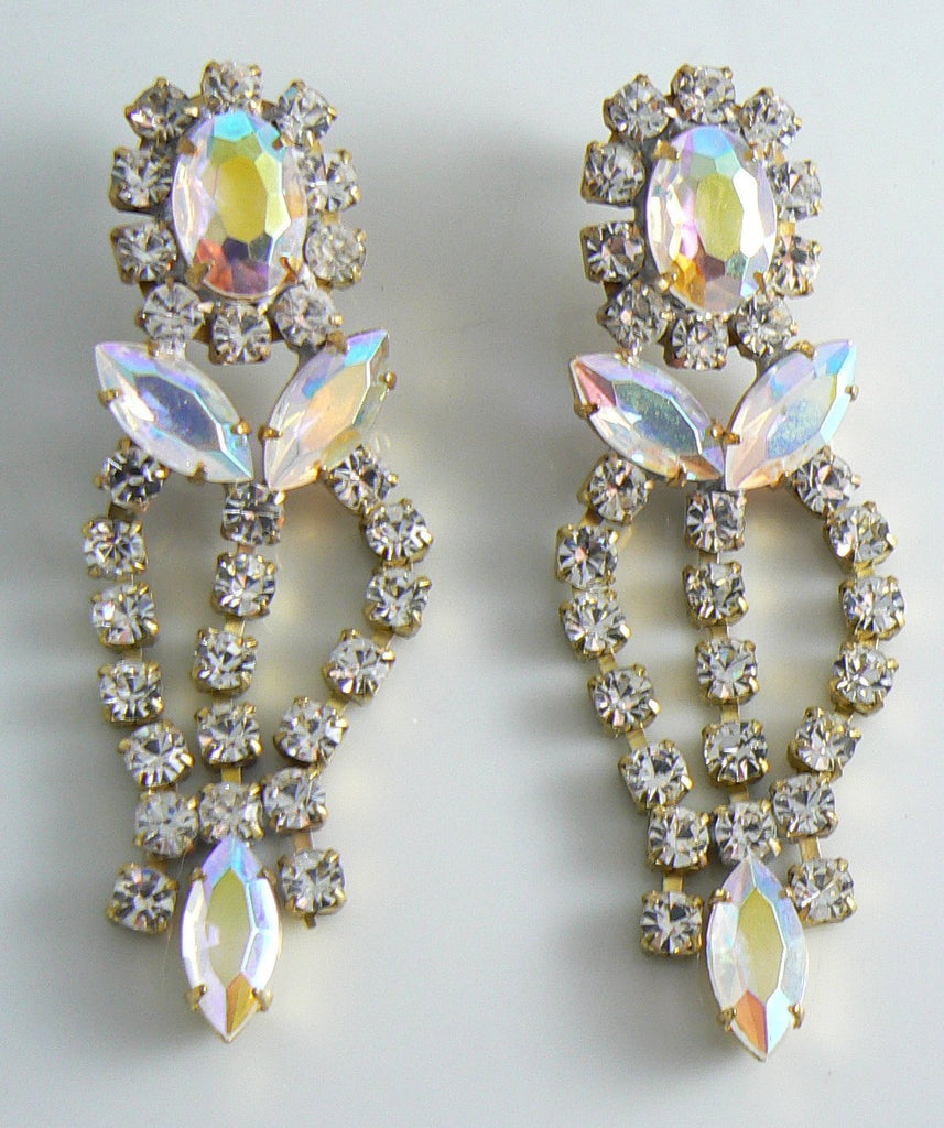 Beautiful Czech Glass Borealis Statement Necklace And Earrings - Vintage Lane Jewelry