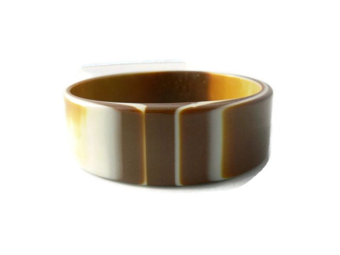 Vintage Lucite Butterscotch Swirl Bangle Bracelet