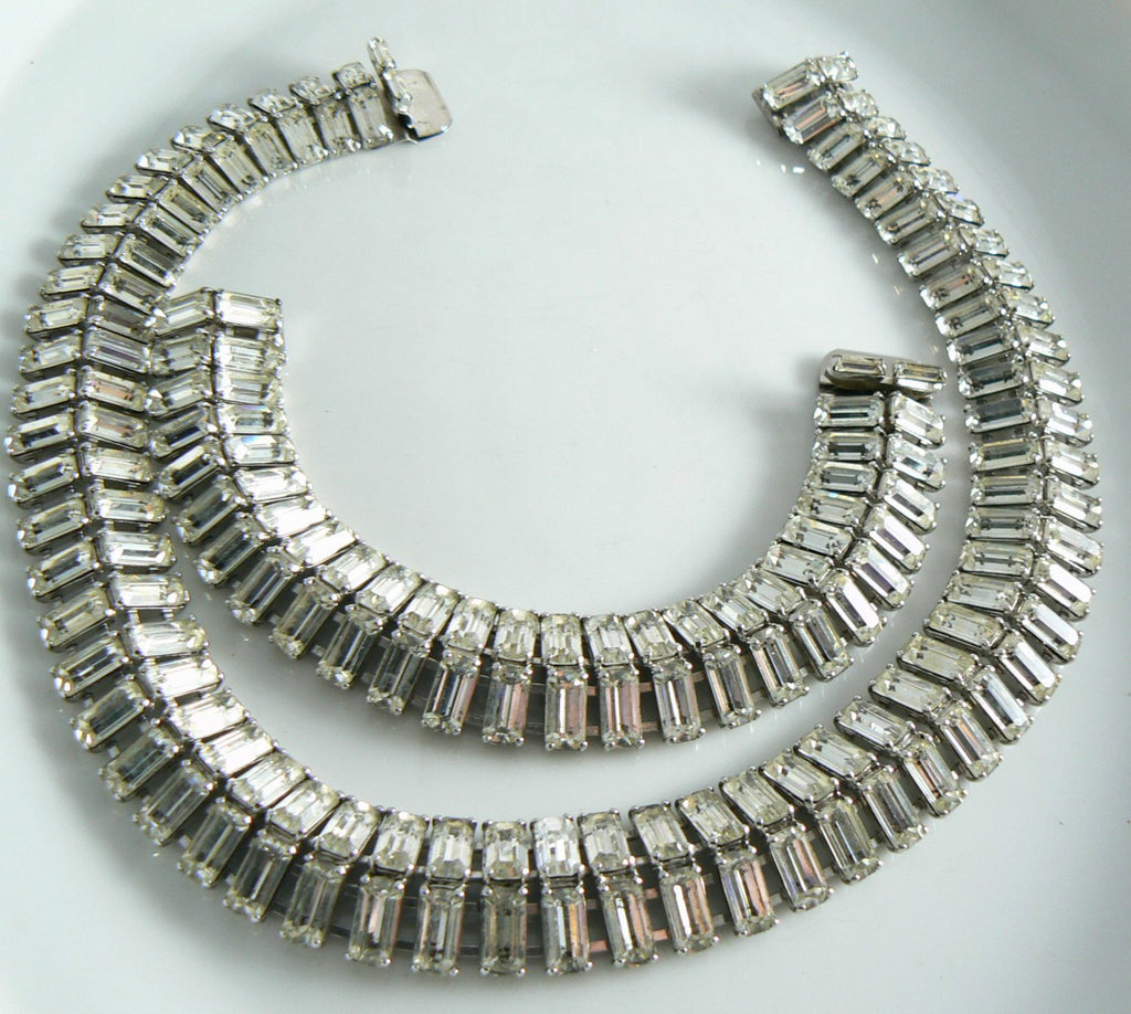 Chunky Kramer Rhinestone Necklace and bracelet set