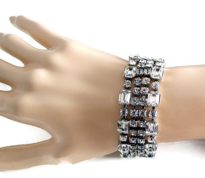 Weiss Wide Crystal Rhinestone Bracelet