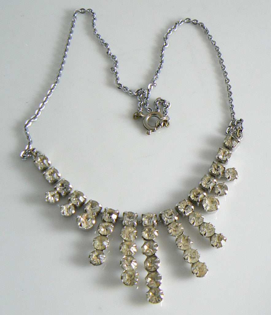 Czech Rhinestone Drop Necklace