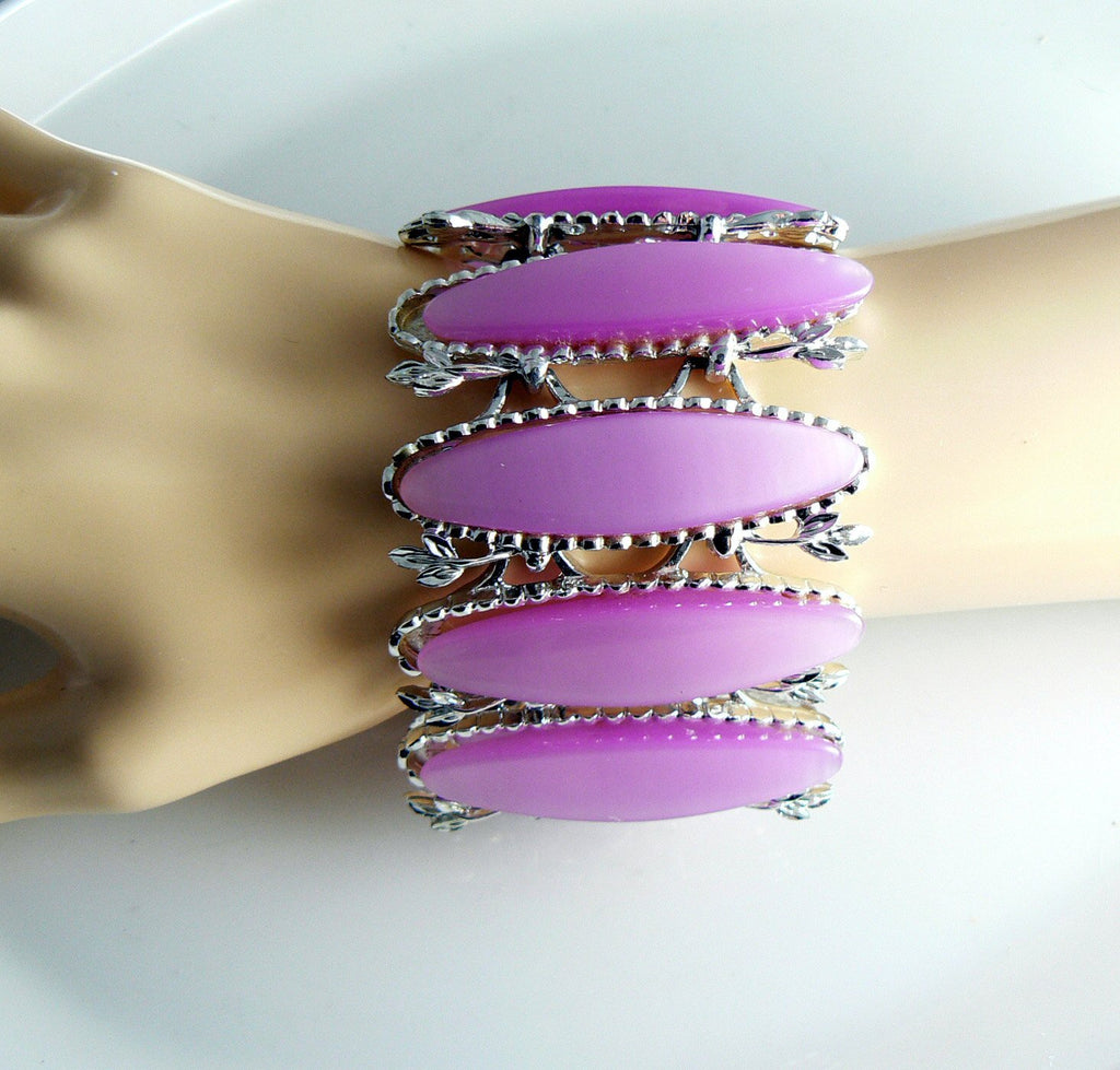 Huge Lavender Thermoset Vintage Bracelet