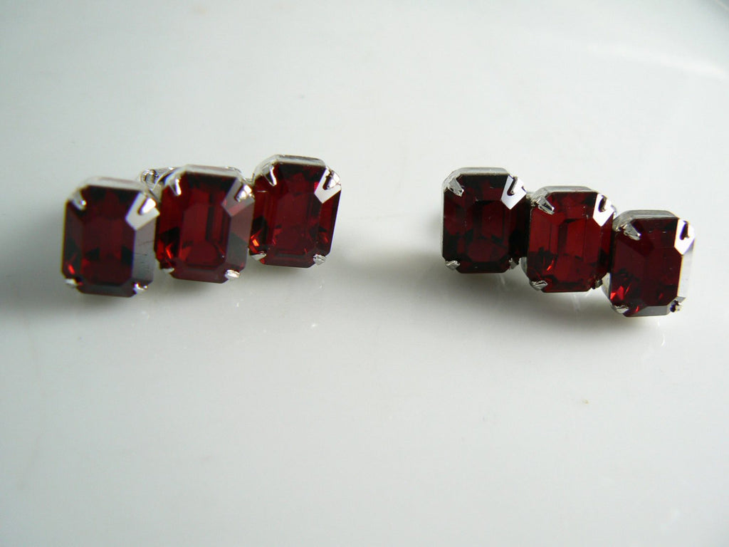 Kramer Ruby Red Clip Earrings