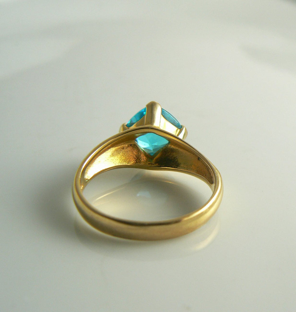 Apatite 14k over sterling solitaire ring - Vintage Lane Jewelry