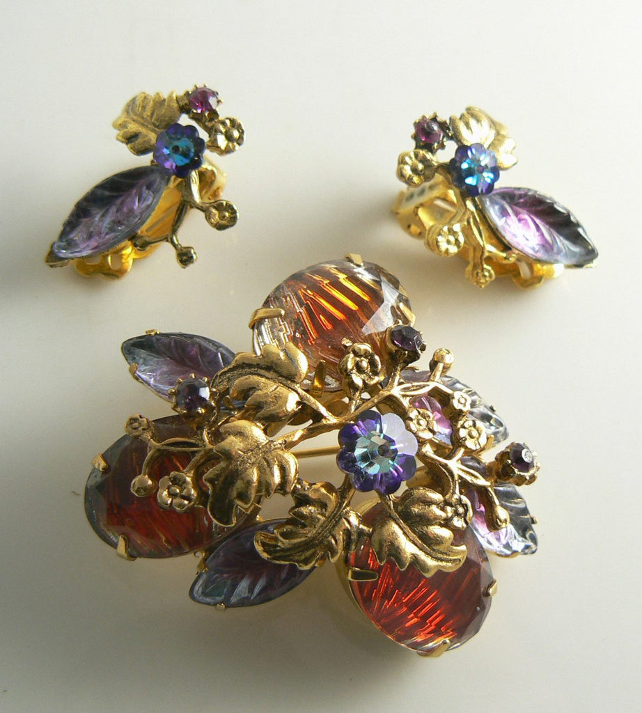 Molded Givre Rhinestone Margarita Stone Demi Parure