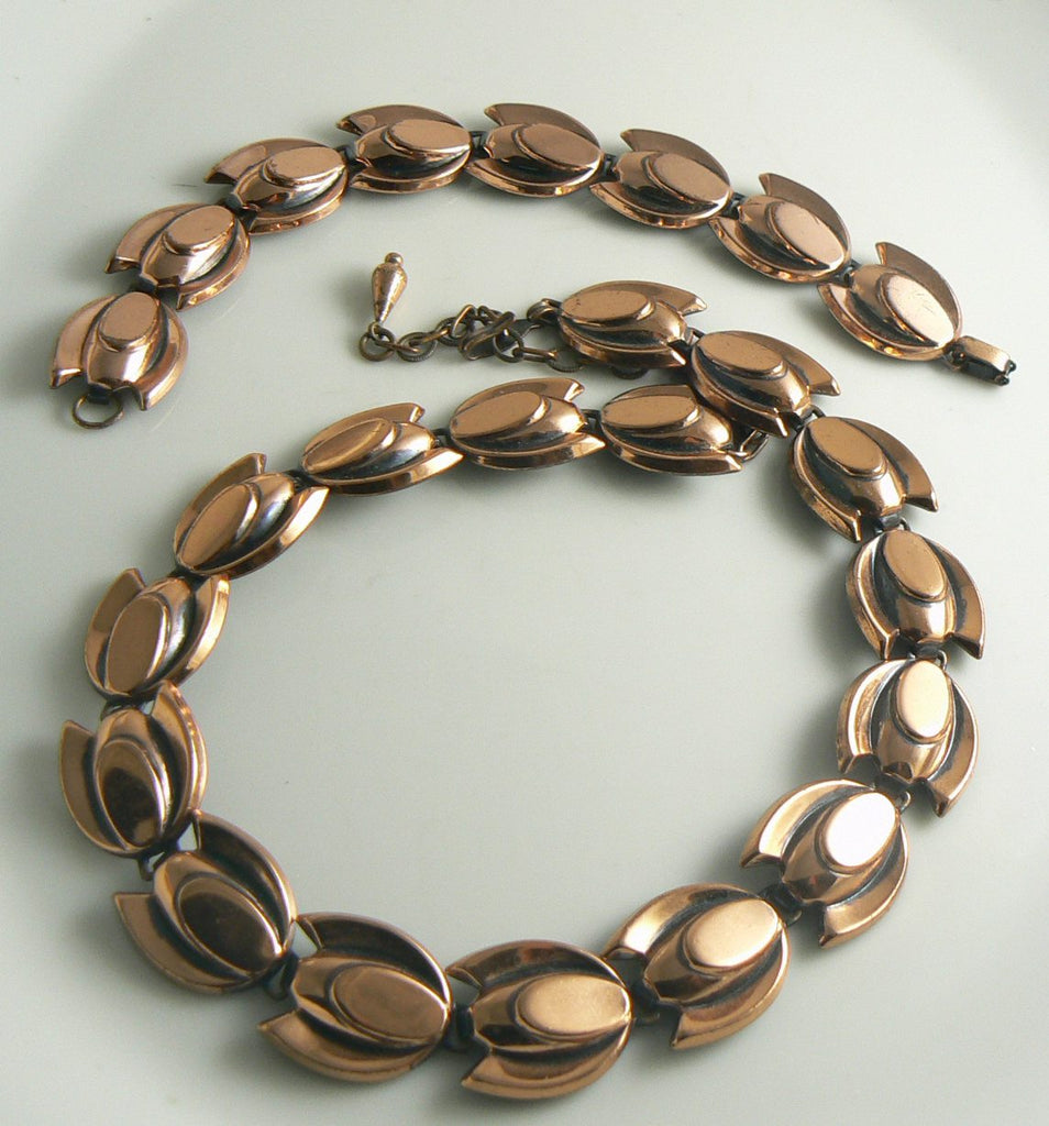 Matisse Renoir Copper Tulip necklace and bracelet set