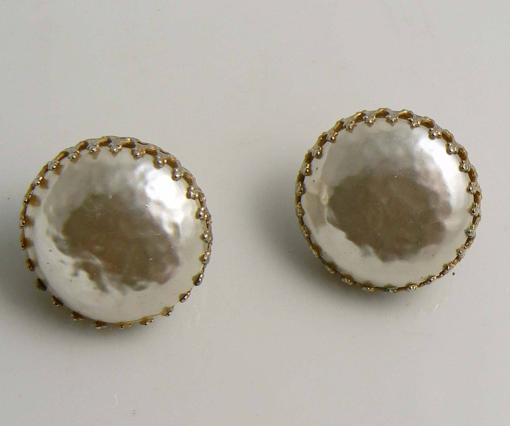 Classic Miriam Haskell Mabe Pearl Screw Back Earrings