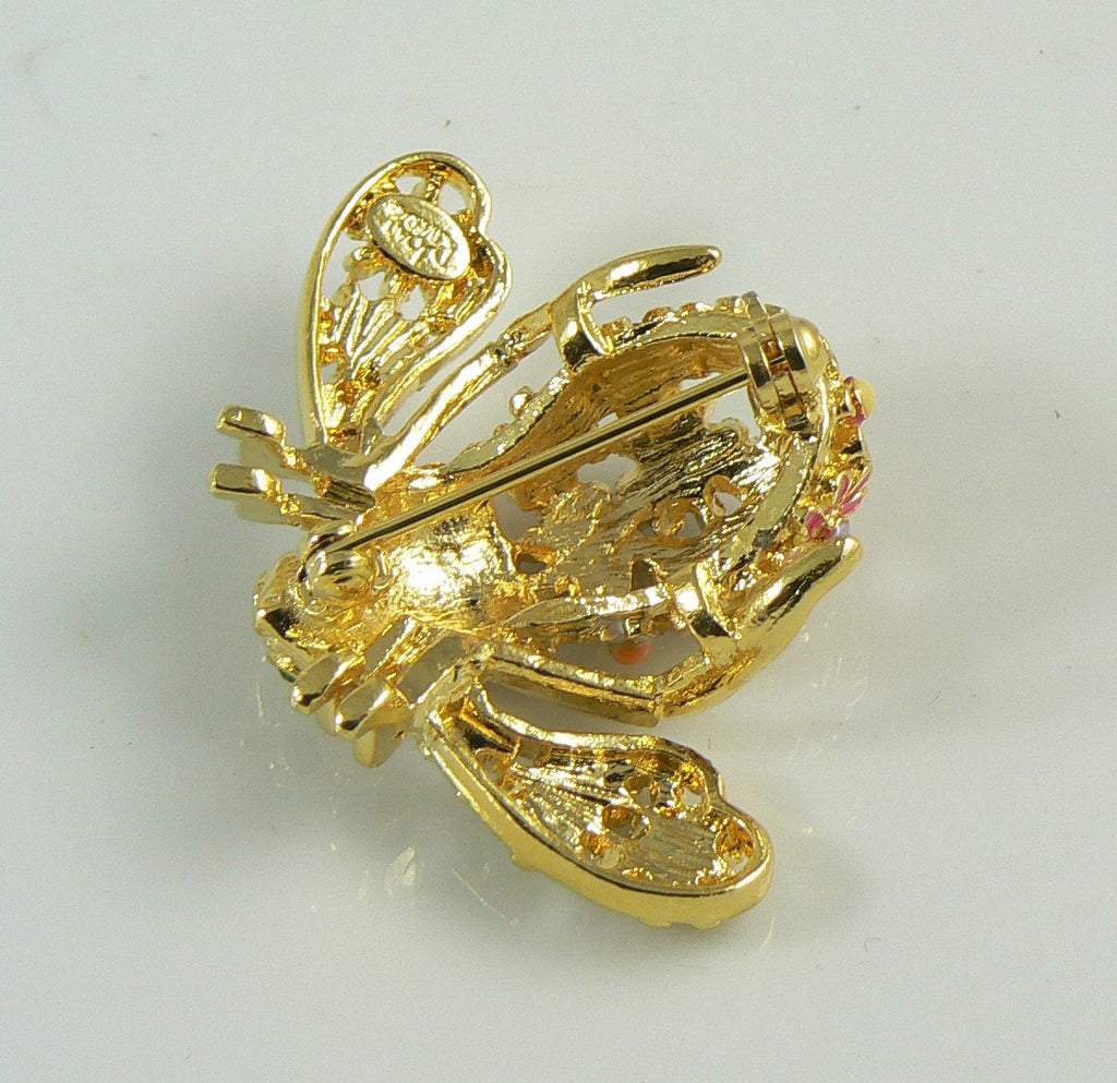 Joan Rivers Sunshine Bee Brooch, Pin, flowers - Vintage Lane Jewelry