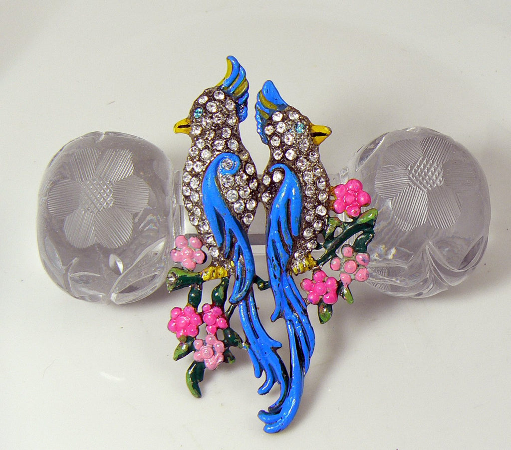 1941 Gene Verrecchio Coro Calopsitta Cockatoo Brooch - Vintage Lane Jewelry
