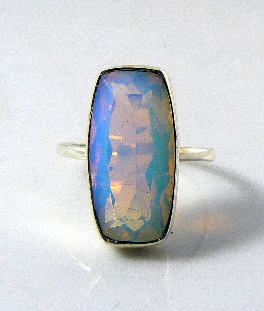 Genuine Fire Opalite 10 ct Sterling Silver Ring