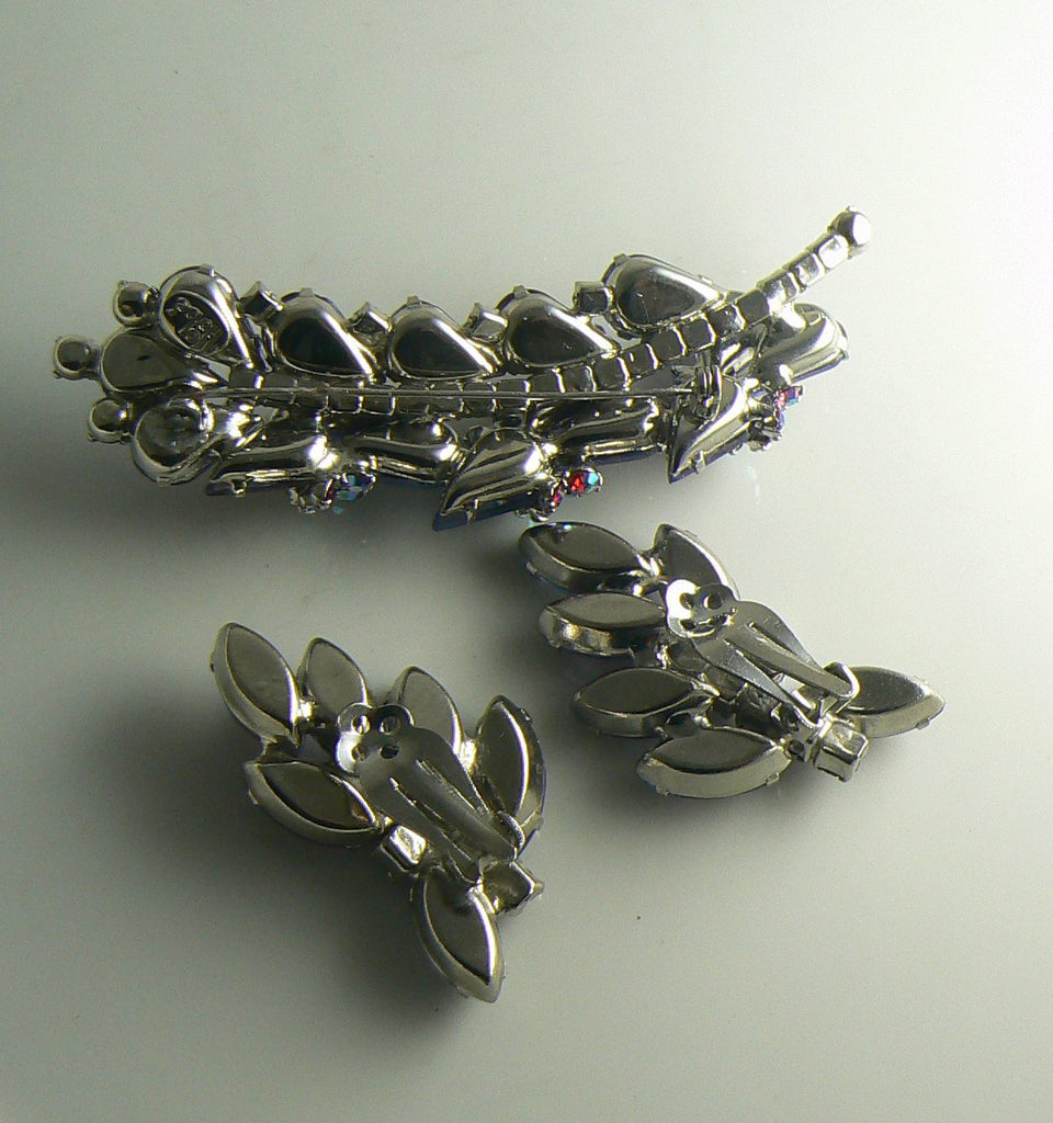 Vintage Hobe Purple Givre Rhinestone Demi Parure - Vintage Lane Jewelry