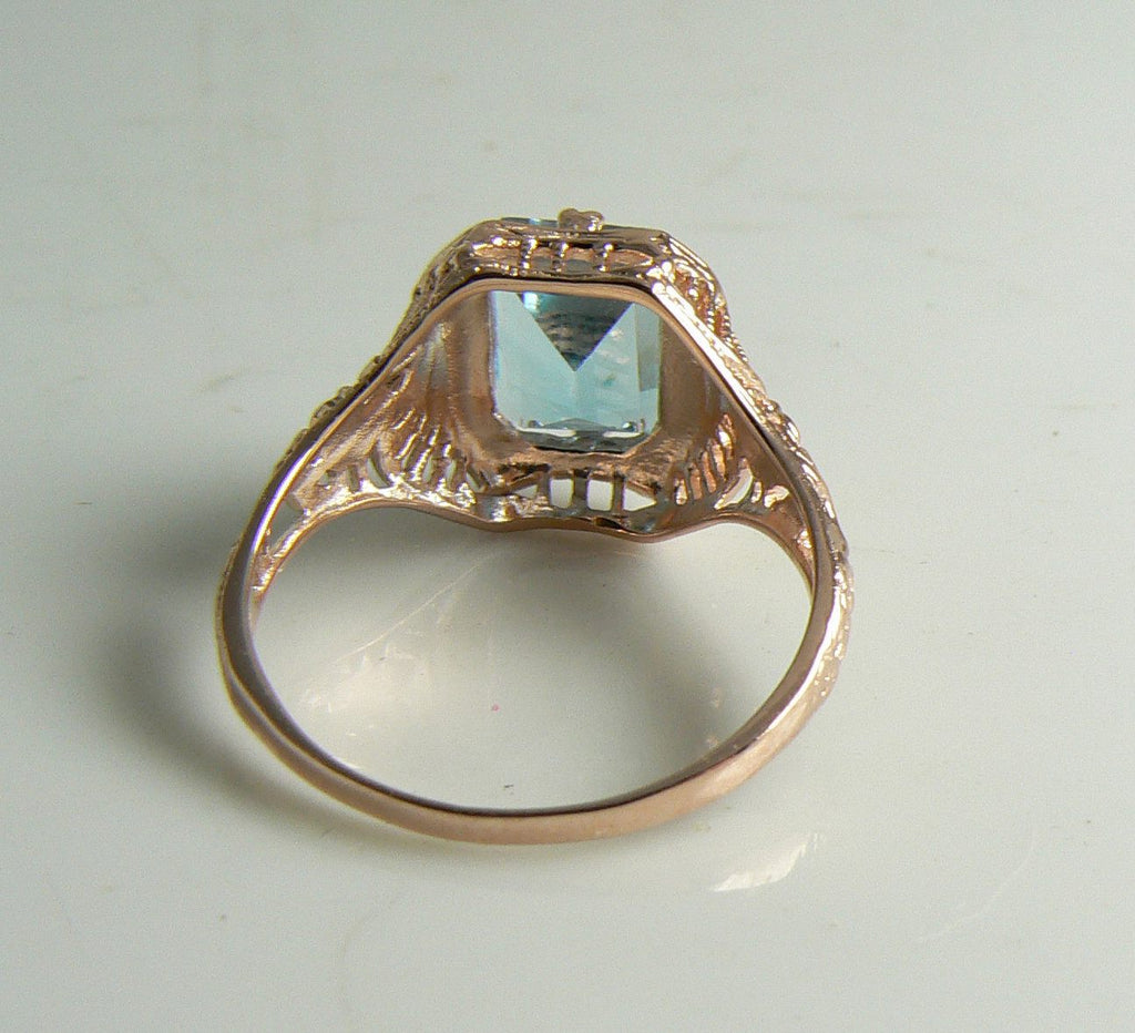 Edwardian Revival Filigree Rose Gold Ring - Vintage Lane Jewelry