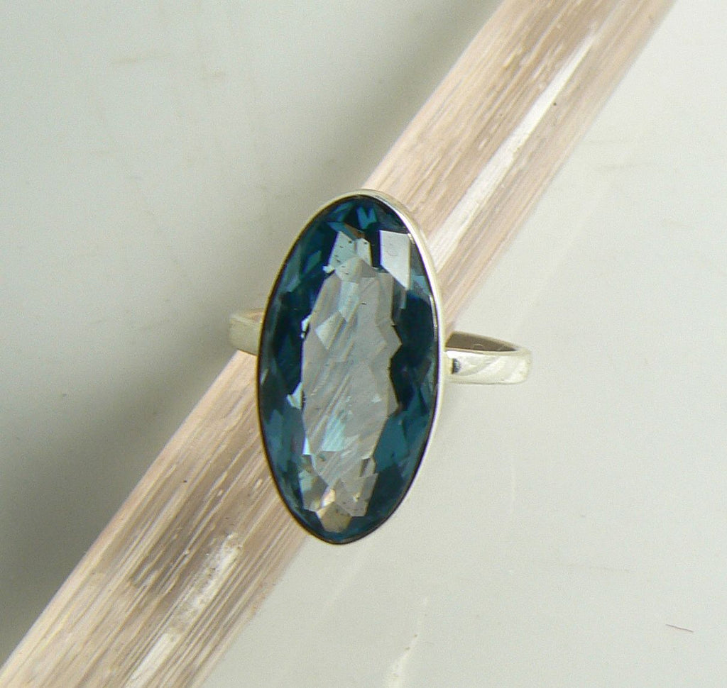 Aquamarine Sterling Silver Ring, 10 ct,