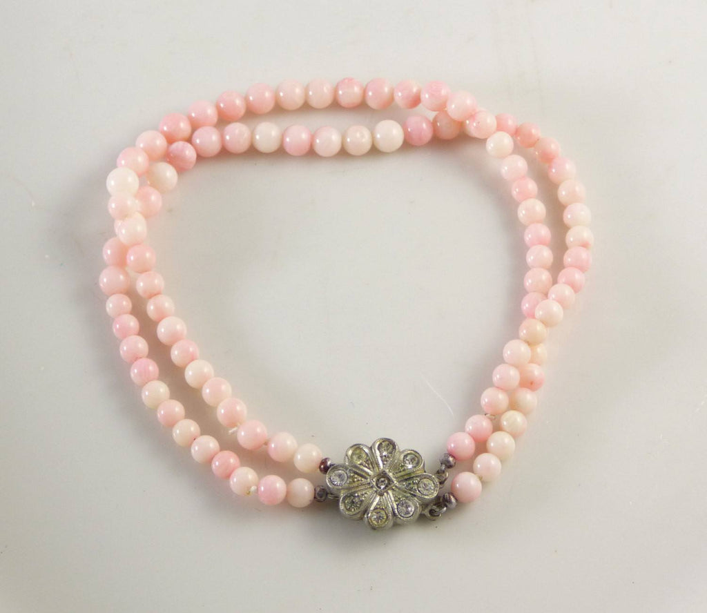 Angel Skin Natural Coral 2 Strand Bracelet