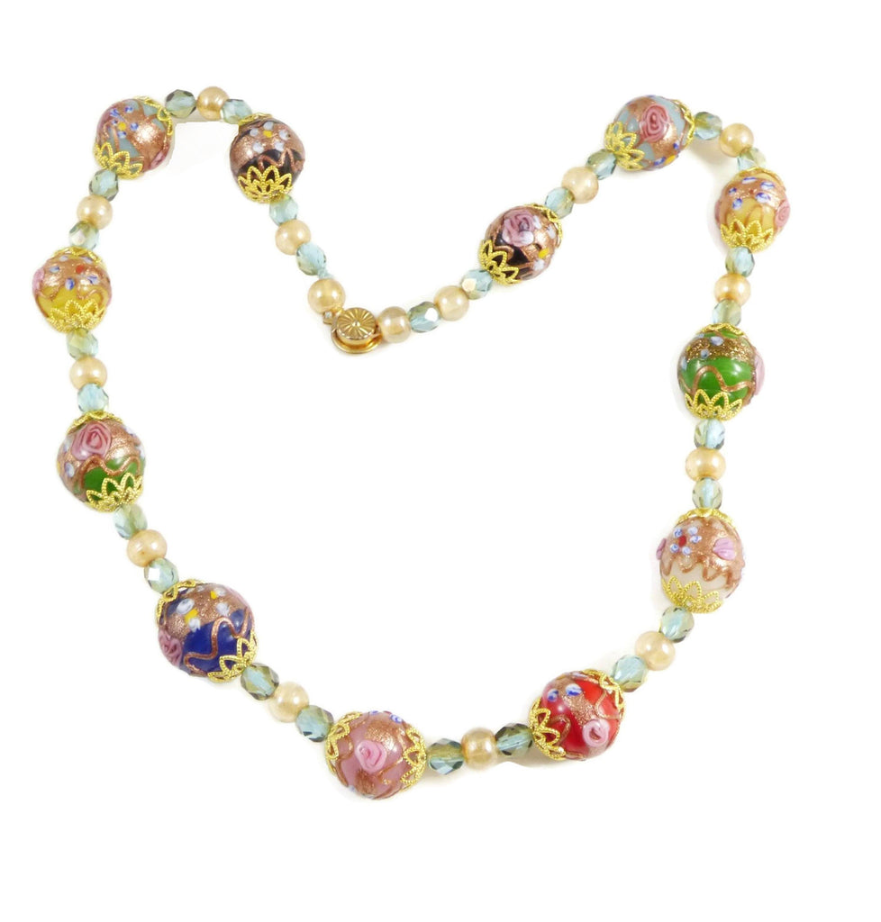 Venetian Wedding Cake Necklace with multi-colored beads