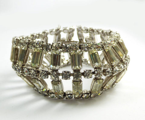 Gorgeous Sterling Silver Flower Art Deco Bracelet